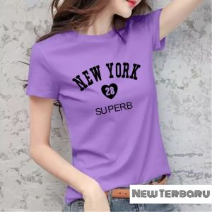 BAYAR DI TEMPAT(COD)-Kaos Oblong Wanita New York 28 Distro Cewek Atasan Kekinian Murah Lengan Pendek