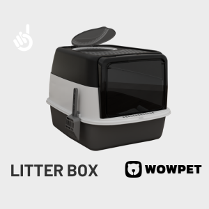 WOWPET Petfy Love Banoo Lair Litter Box Extra Large Flip Lid Top Entry Anti-Tracking Cat Toilet