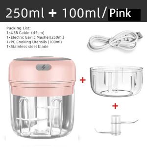 100ML/250ML Electric Meat Mincer Garlic Chopper Rotate Garlic Press Crusher Vegetable Onion Cutter Kitchen Cooking Accessories2026