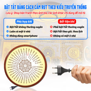 Đèn Hào Quang Trúc Chỉ In Bát Nhã Tâm Kinh Treo Tượng Phật Trang Trí Phòng Thờ Bàn Thờ Gia Tiên TC-HQ-243