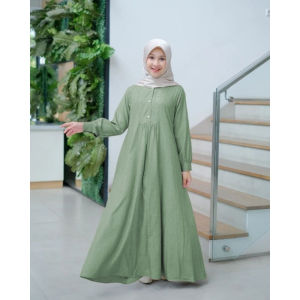 Gamis Remaja Perempuan Sage Umur 11 13 Tahun Anak Tanggung Gamis Crinkle Airflow Alika dress