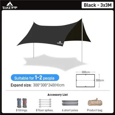 Canopy Tent Outdoor Awning Waterproof Tarp Shade Ultralight UV Protection Camping Tent