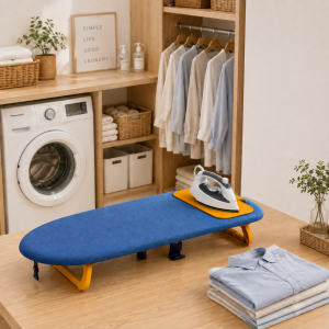 Locaupin Laundry Portable Folding Legs Ironing Board Heavy Duty Padded Space Saving Tabletop Home Apartment Dorm Use