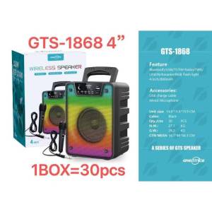 KTS-2267 Bluetooth speaker USB/TF/LINE IN/FM Radio/TWS/Karaoke/RGB Flash lightDual 4 inch/2400mAh