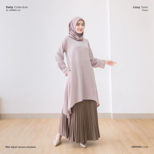 HAYNA Lizzy Tunik (Taupe) - Tunic Atasan Wanita Lengan Panjang