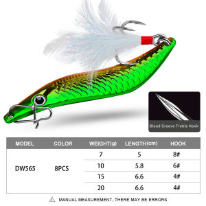 ZEEMIN 1Pcs Spinner Spoon Metal Lures 7g 10g 15g 20g  Leech Feather Treble Hook Artificial Bait for Bass Trout Pesca Fishing Tackle
