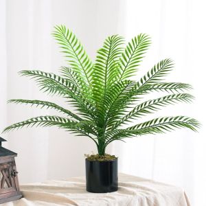 FDYRU ใหญ่มากๆ พืชใบปาล์มเทียม 18ใบ พืชเขตร้อน ต้นปาล์มเทียม อุปกรณ์ประกอบฉากการถ่ายภาพ สัมผัสได้จริง ใบปาล์มปลอม สวนในบ้าน