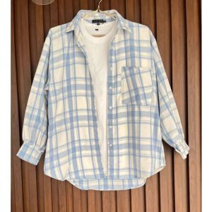 Kemeja Flanel Wanita Kotak kotak Lengan Panjang - Kemeja Wanita Flanel Casual - Atasan Wanita Flanel