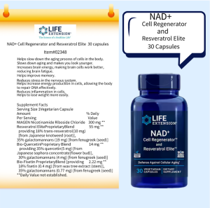 Life Extension NAD+ Cell Regenerator & Resveratrol Elite 30 Caps - Cellular Energy