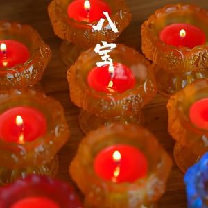 Candle holder Glazed Handicraft Candlestick Auspicious Butter Lamp Holder 0.4KG Home Decor Accessory Handmade Artistic Touch