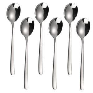 Brightbling 6PCS Korean Spoon and Fork Set Gold Stainless Steel Dinnerware Spoon Food-Grade Spoon Fork Set