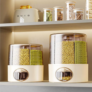 Rice Storage Box Transparent Material Grain Containers Press to Get Rice Seal Safe and Odorless