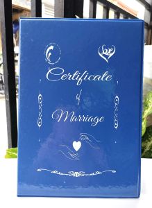 Marriage Certificate Holder (blue)