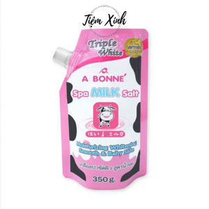 Muối Tắm Sữa Bò A Bonné Spa Milk Salt 350g Thái Lan Muối tẩy tế bào chết tinh chất Yougrt Vitamin C và Sữa Bò giúp trắng da sáng mịn