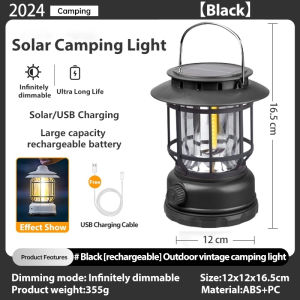 LED storage camping light string outdoor atmosphere light chandelier string canopy flashlight