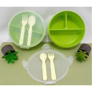 Tempat Makan Plastik Bulat Hijau 900ml Lunch Box Premium Golden Sunkist TNKB 1131