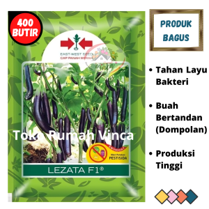 Benih Bibit Terong Ungu Panjang Dompolan LEZATA F1 400 Butir Cap Panah Merah