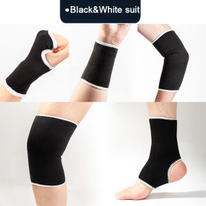 ชุดอุปกรณ์ป้องกันตอนเล่นกีฬาบาสเก็ตบอลเข่าสำหรับผู้ชายผู้หญิงและเด็กอุปกรณ์ป้องกันข้อมือป้องกันข้อเท้าสนับศอกป้องกันฝ่ามือป้องกันกลางแจ้งขี่เต้นรำป้องกันการเคล็ดขัดยอก