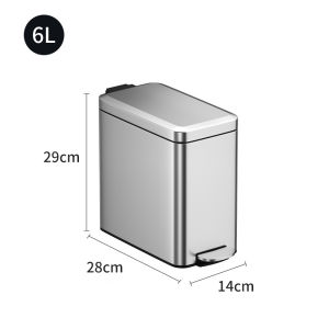 JustLiving 10/15/18L Stainless steel garbage cans Household Pedal Bin Trash Can Mute Stainless Steel Kitchen Trash Bin with Liner European style fashion creative silent garbage cans
