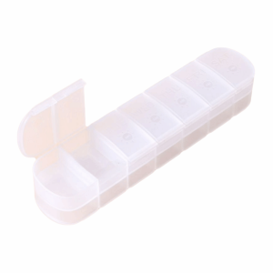 SWEET LORD 14 Grid Weekly Pillbox Tablet Holder 7 Days Double-Layer Vitamin Pill Case Portable Leak-Proof Medicine Splitter Box for Travel
