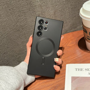 With Lens Films Magnetic Silicone Lembut Phone Case For Samsung Galaxy S25 Ultra S24 S23 FE S22 S21 + Note 20 A05S A05 A06 A07 A14 A15 A16 A17 A24 A25 A26 A34 A35 A36 A54 A55 A56 5G Magsafe Wireless Charging Solid Color Shockproof Phone Cover Casing