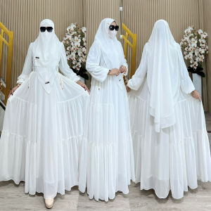 TERBARU! BISA COD! One Set Gamis Syari Kode LINGGA Bahan Ceruty Babydoll Premium by Ory AjeZas Colle