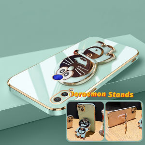 Casing Ponsel untuk Xiaomi Redmi Note 9 Pro Note 9s Note 7 Pro 7s Note 8 Pro 8T Note 4 4X 5 Pro 6 Pro 10X 4G Case silikon pelapis casing ponsel pola HP Doraemon berkilau penutup softcase pelindung anti kesing guncangan pembungkus penuh Phone Stands
