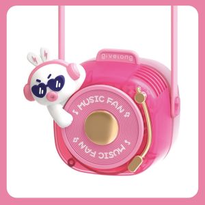 Silent Handheld Fan: Rotating Record Design Soft Plastic Figurine & 3-Speed Adjustable Airflow