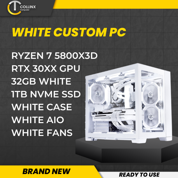 [ WHITE PC BUILD E ] AMD RYZEN 7 5800X3D CPU Desktop Package with GPU