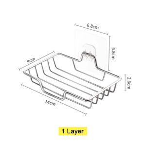 1/2 Layer Stainless Steel Soap Rack Wall Mounted Soap Holder Drain Holder Soap Dish Soap Tray