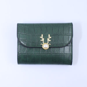 Azgalery D59 / Dompet Pendek Lipat Mini Kecil Wanita Corak Garis Tempat Uang Kartu Koin Women Wallet Banyak Ruang Bahan Kulit PU Fashion Korea Kekinian / COD