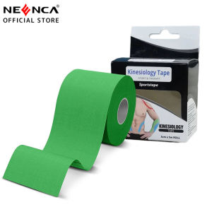 NEENCA Elastic Cotton Kinesiology Tape (Single Pack) Latex Free Water Resistant Tape for Muscles Joints Strain Injury Knee Muscle Pain Relief Sticker 5cm X 5m