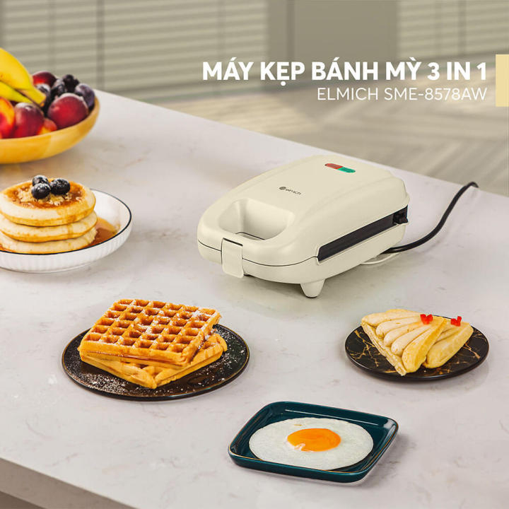 (Duy nhất 20h 04.05-07.05)Máy nướng kẹp bánh mỳ 3 trong 1 Elmich SME-8578