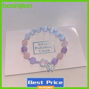 bashijian Moonlight Bowknot Beaded Bracelet Light Luxury Elastic Bracelet For Girls Women Jewelry Accessories Gifts
