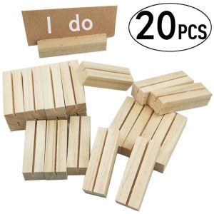 20Pcs Wooden Name Card Photo Holder Table Number Holders Picture Holders Message Card Holder