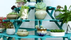 Flower Plant Stand Shelf Plant Stand Shelf Garden Flower Pot Rack Home Balcony Triangle Flower Stand Solid Wood Flowerpot Stand Flower Rack Outdoor