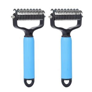 2PCS Pet Hair Remover Brush Efficient Deshedding Tool Gentle Detangling Comb For Dog Cats Daily Grooming Accessories