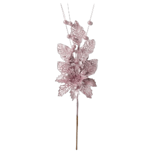 NALANILI 2pcs Glitter Berry Artificial Berry Branches Red Hollow Fake Flowers DIY Christmas Decoration Xmas Tree Ornament Home Decor