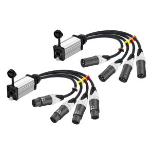 1Pair STP RJ45 Cat5/6 to 4 Channel XLR 3Pin Multi Network Extender for ​Live Stage AudioSoundLightingAudio Recording Studio