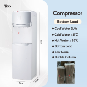 TIXX Water Dispenser with Compressor Hot and Cold Bottom Loading Fast Cooling For Office School Home