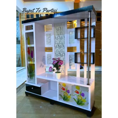 bufet pajangan tempat tv partisi type sketsa