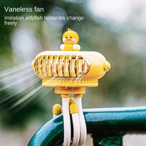 DZYSGY Usb Cartoon Shaking Head Fan Clip Table Fan Summer With Night Light Octopus Stroller Fan Hanging Neck Fan Baby Stroller Winding Fan Electric Fan