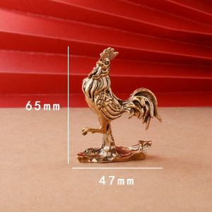 Tượng Đồng Thau Hình Con Gà Trống Nhỏ - Kích Thước: 6.7 x 5cm