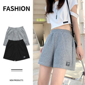 Waffle grid sports shorts for women New Korean version loose high-waisted home wear wide-leg hot pants P47