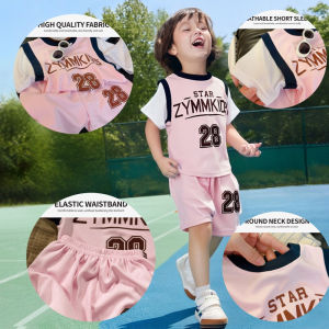AILEBE Kids Sets Basketball Terno Jersey Shorts Set Soft Breathable Lightweight Mesh Quick-Dry 100% Sporty Number Print Design Summer Activewear Pambahay OOTD For Baby Boys & Girls 0-10 Y
