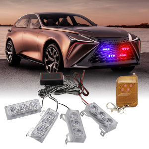 4 Pcs 12LED Front Grill  Car Truck Strobe Light Lights Stroboscopes Help Flash Light Car LED 12V Trailer Warning Lamp