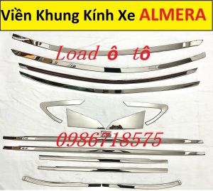 Bộ Nẹp Chân Kính Cong Kính Xe NISSAN ALMERA 2026-23 Mẫu INox Sáng Bóng Cao Cấp