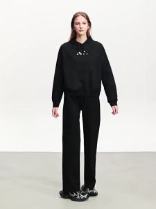 Wide-leg casual pants for women in autumn loose and drape straight-leg pants drawstring simple sportswear pants KL2-1234TM3338-B