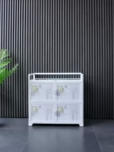 Jian Wei   Sideboard Cabinet Living Room Storage Cabinet Tea Cabinet Simple Kitchen Cabinet Cupboard Household Storage Cabinet Sundries Storage Cabinet Aluminum Alloy Cabinet