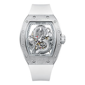 BONEST GATTI Men Lunar New Year Dragon Automatic Skeleton Watch Soaring Series Tonneau Carved Trendy Cool Birthday Gift